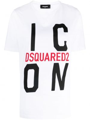 Тениска с принт Dsquared2 бяло
