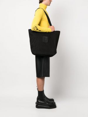 Shopper handtasche aus baumwoll Raf Simons schwarz