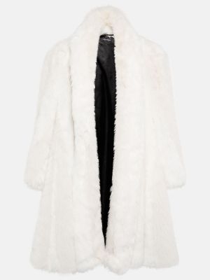 Krátký kabát s kožíškem z polyesteru Balenciaga - bílá