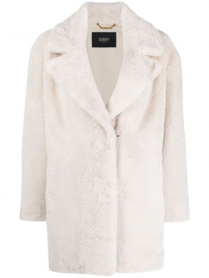 Palton de blană din fleece Seventy alb