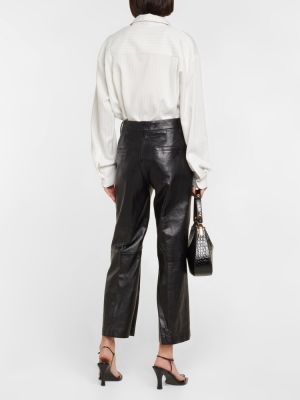 Kožne hlače Polo Ralph Lauren crna