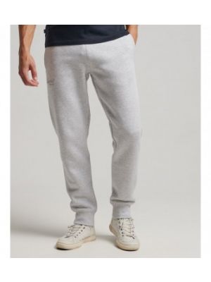 Pantalon de joggings brodé en coton rétro Superdry gris