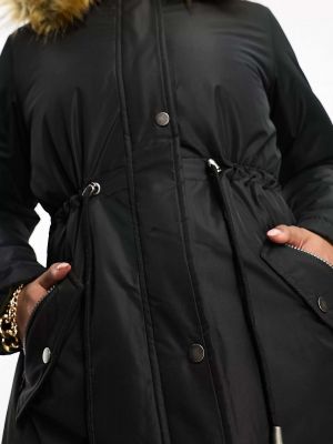 Поношенная куртка-парка Kenny 2 в 1 с капюшоном из искусственного меха и цвета Threadbare черного