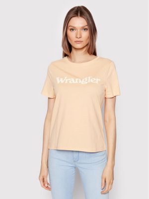 T-shirt Wrangler, pomarańczowy