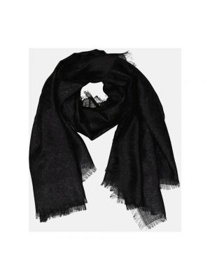 Bufanda de lana de seda con estampado Fendi negro