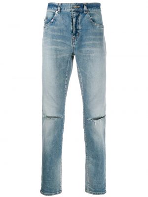 Slim fit obnosené priliehavé skinny fit džínsy Saint Laurent modrá