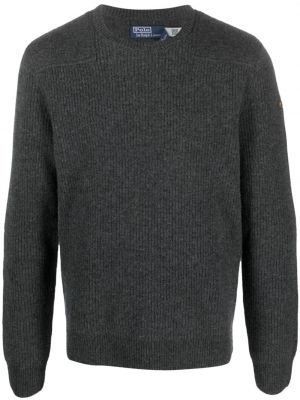 Vilnas džemperis ar apaļu kakla izgriezumu Polo Ralph Lauren pelēks