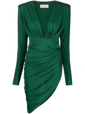 Sukienka midi asymetryczna Alexandre Vauthier zielona