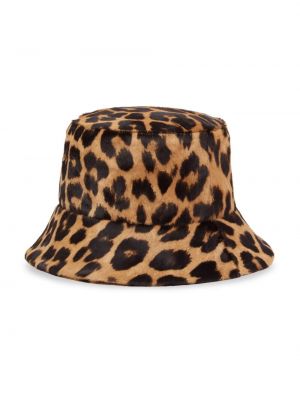 Leopardí klobouk s potiskem Ferragamo hnědý