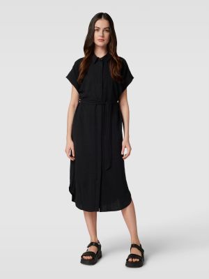 Sukienka koszulowa z wiskozy Object czarna