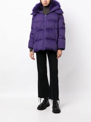 Oversized bunda na zip Yves Salomon fialová