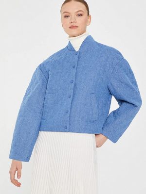 Утепленная демисезонная куртка To Be Blossom голубая