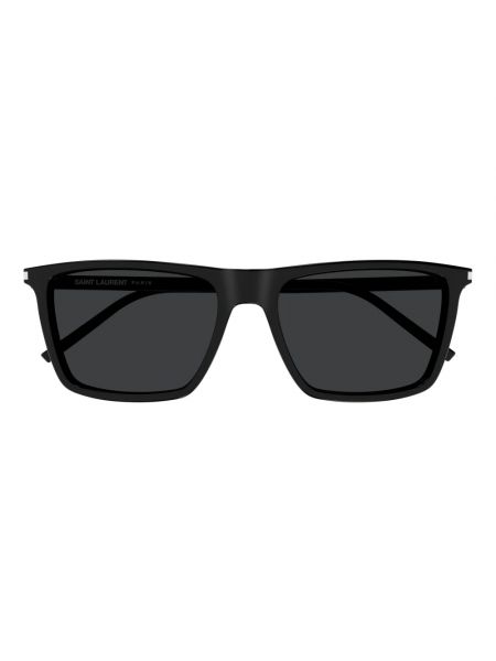 Okulary przeciwsłoneczne skórzane eleganckie Saint Laurent czarne