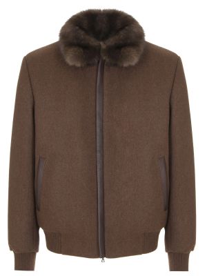Кашемировая куртка с мехом Bos Bison коричневая