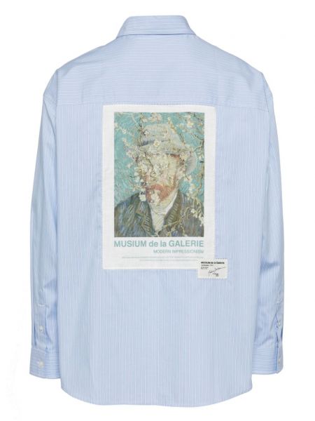 Raštuota medvilninė marškiniai Musium Div. mėlyna