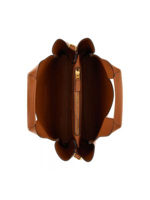 Elegante bolso shopper de cuero Hogan marrón