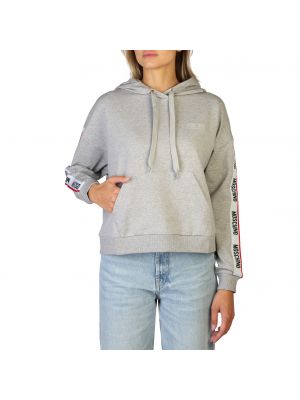 Bavlněné mikina s kapucí Moschino - šedá