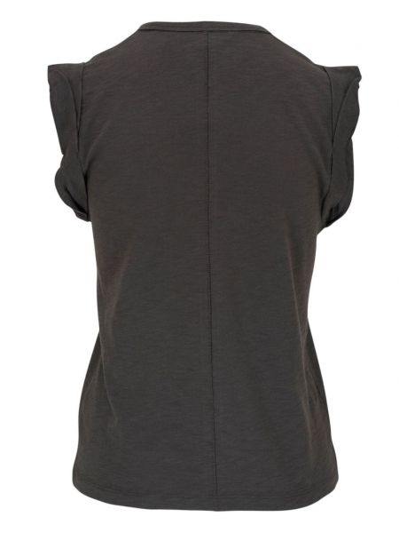 Bavlněné tričko Veronica Beard šedé