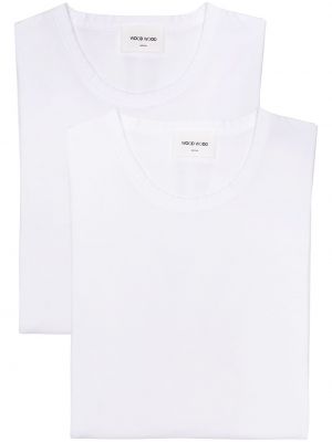 Βαμβακερή μπλούζα Wood Wood λευκό