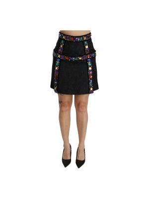 Mini spódniczka z wysoką talią Dolce And Gabbana czarna