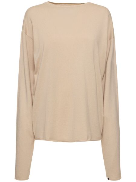 Bomull kashmir strikkegenser Extreme Cashmere beige