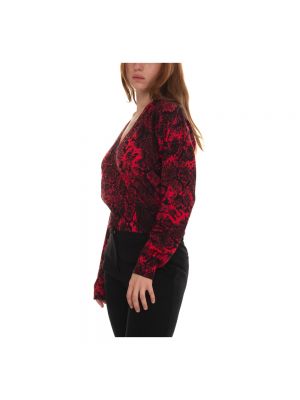 Jersey de cuero con escote v de tela jersey Liu Jo rojo
