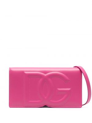 Кожени чанта през рамо Dolce & Gabbana розово