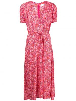 Midi haljina s cvjetnim printom Faithfull The Brand ružičasta