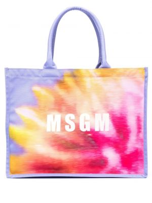 Shopper kabelka s potiskem s abstraktním vzorem Msgm fialová