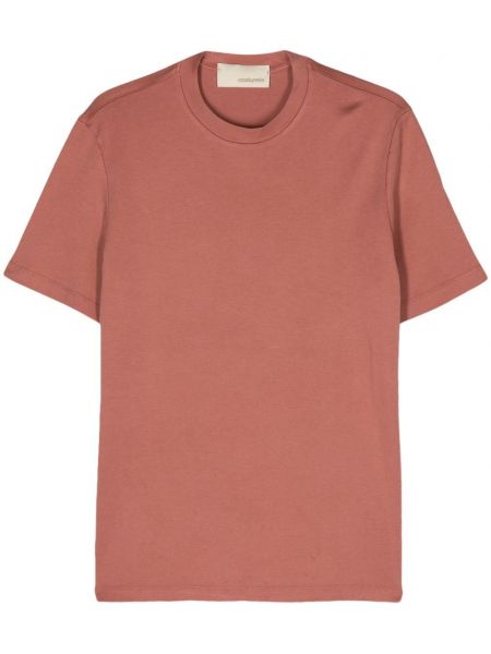 Памучна тениска с кръгло деколте Costumein розово
