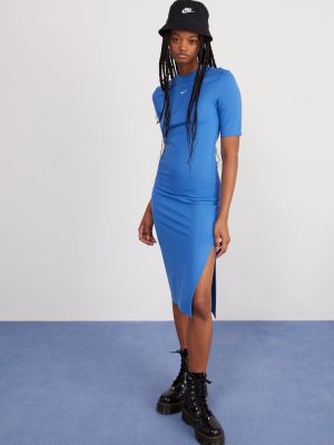 Синее платье миди из джерси со звездочками Nike
