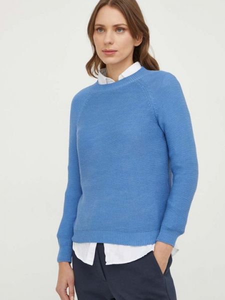 Хлопковый свитер Weekend Max Mara синий