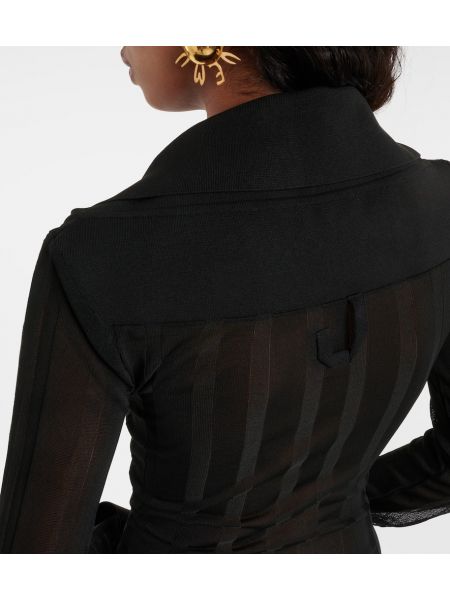 Pruhované dlouhé šaty Jacquemus černé