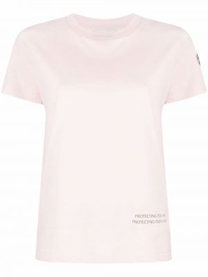 T-shirt con stampa Moncler rosa