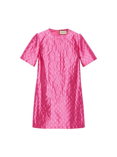 Jedwabna sukienka mini Gucci różowa