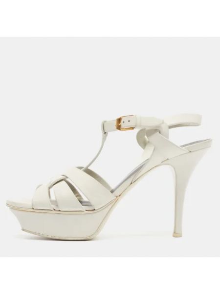 Sandały trekkingowe skórzane Yves Saint Laurent Vintage białe