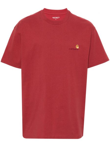 Kokvilnas t-krekls Carhartt Wip sarkans