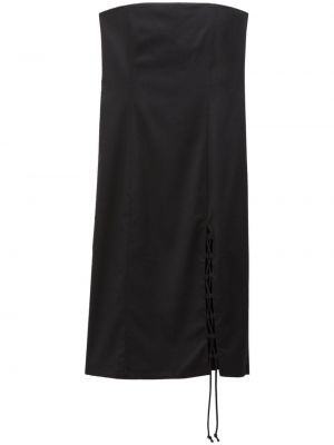 Obleka z vezalkami s čipko Filippa K črna