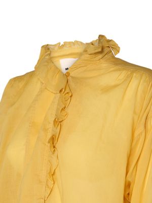 Camisa de algodón con volantes Marant Etoile amarillo