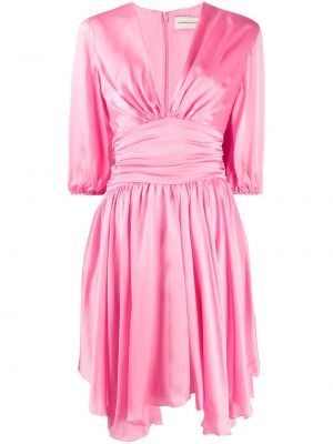 Копринена мини рокля с драперии Alexandre Vauthier розово