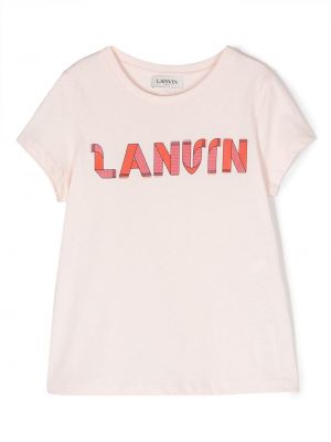 T-shirt con stampa Lanvin Enfant rosa