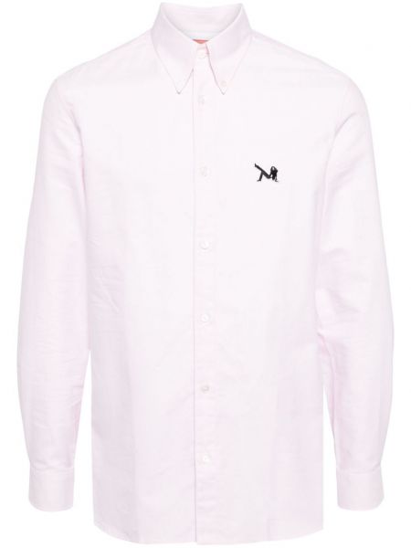 Памучна риза Calvin Klein розово