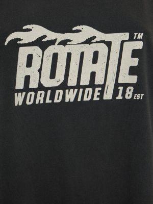 Camiseta de algodón oversized Rotate negro