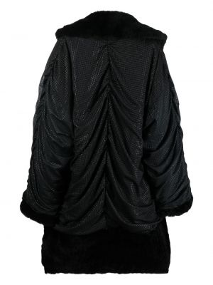 Drapovaný kabát Moschino Pre-owned černý