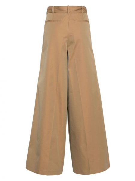 Pantalon en coton large Erdem marron