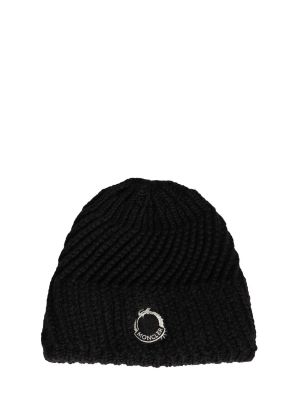 Вълнена шапка Moncler черно