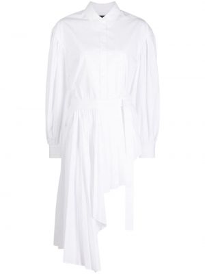 Plisované asymetrické mini šaty Juun.j bílé