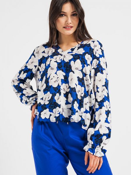 Блузка в цветочек United Colors Of Benetton синяя