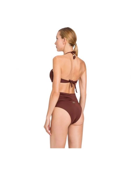 Bikini plisado Twinset marrón