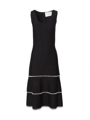 Платье миди с жемчугом Carolina Herrera черное